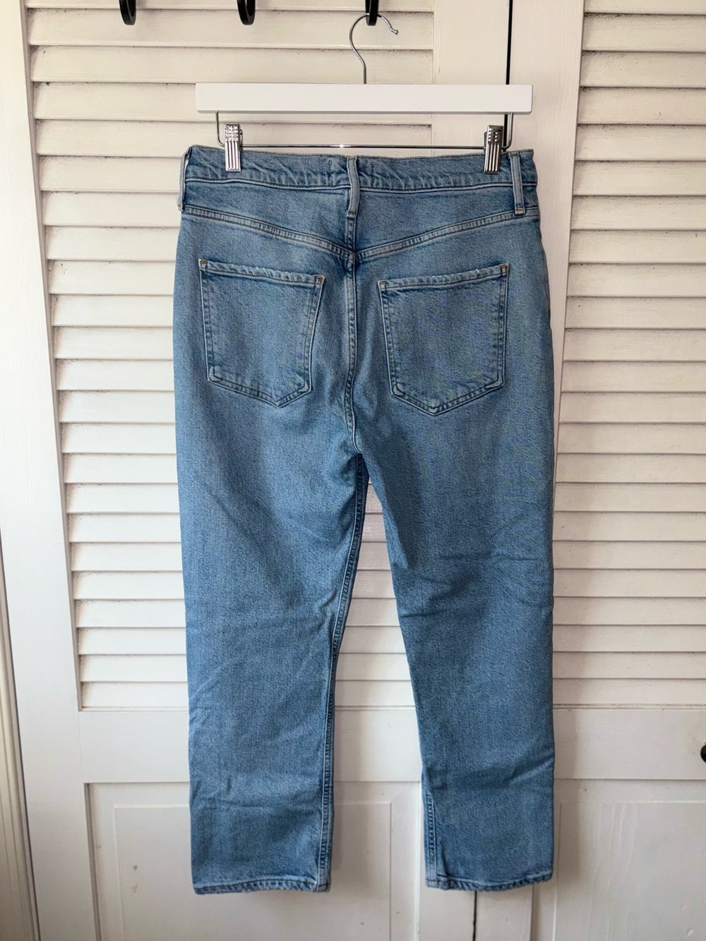 AGOLDE Riley High Rise Straight Crop Jeans 28 Light Wash Organic Cotton - Picture 4 of 5